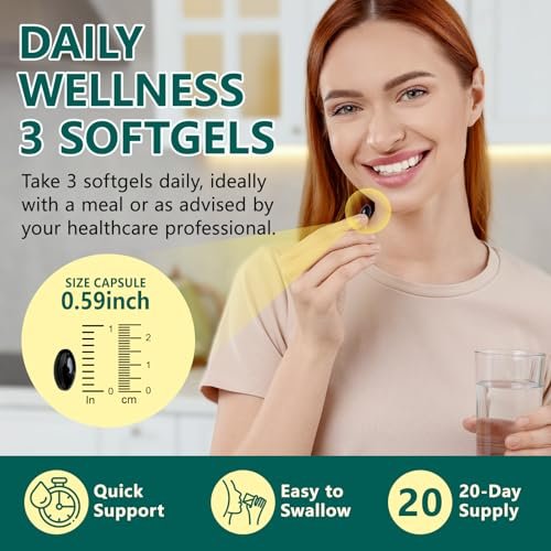 LTQXGT Lymphunterstützung Supplement 60 Softgels – Fortschrittliche botanische Komplex mit Echinacea, Löwenzahn & Holunderbeere – Antioxidantienreiche tägliche Unterstützung