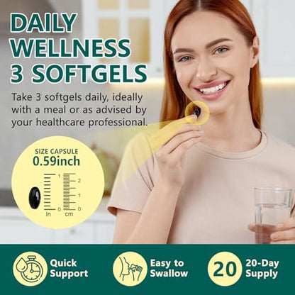 LTQXGT Lymphunterstützung Supplement 60 Softgels – Fortschrittliche botanische Komplex mit Echinacea, Löwenzahn & Holunderbeere – Antioxidantienreiche tägliche Unterstützung