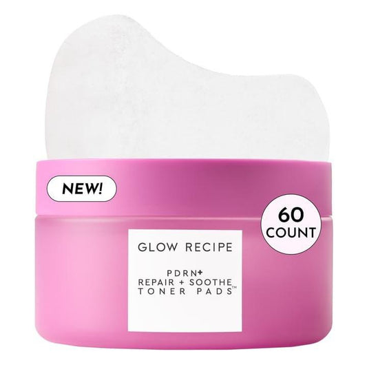 Glow Recipe PDRN+ Repair + Soothe Toner Pads – Duftfreie Gesichtspflege für empfindliche Haut – Barrierereparatur, Rötungen reduzierend + beruhigende Feuchtigkeitspflege mit Centella – Koreanische Hautpflege (60 Pads)