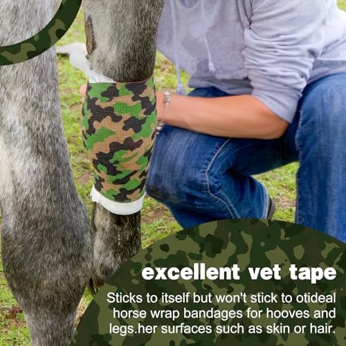 AZEN 9er-Pack Selbstklebende Mullbinde, 4" x 5 Yards, Elastische Kohäsionsbandage, Sporttape, Tattoo-Wrap, Tierpflege-Wickel, Knöchelbandage (Camo)