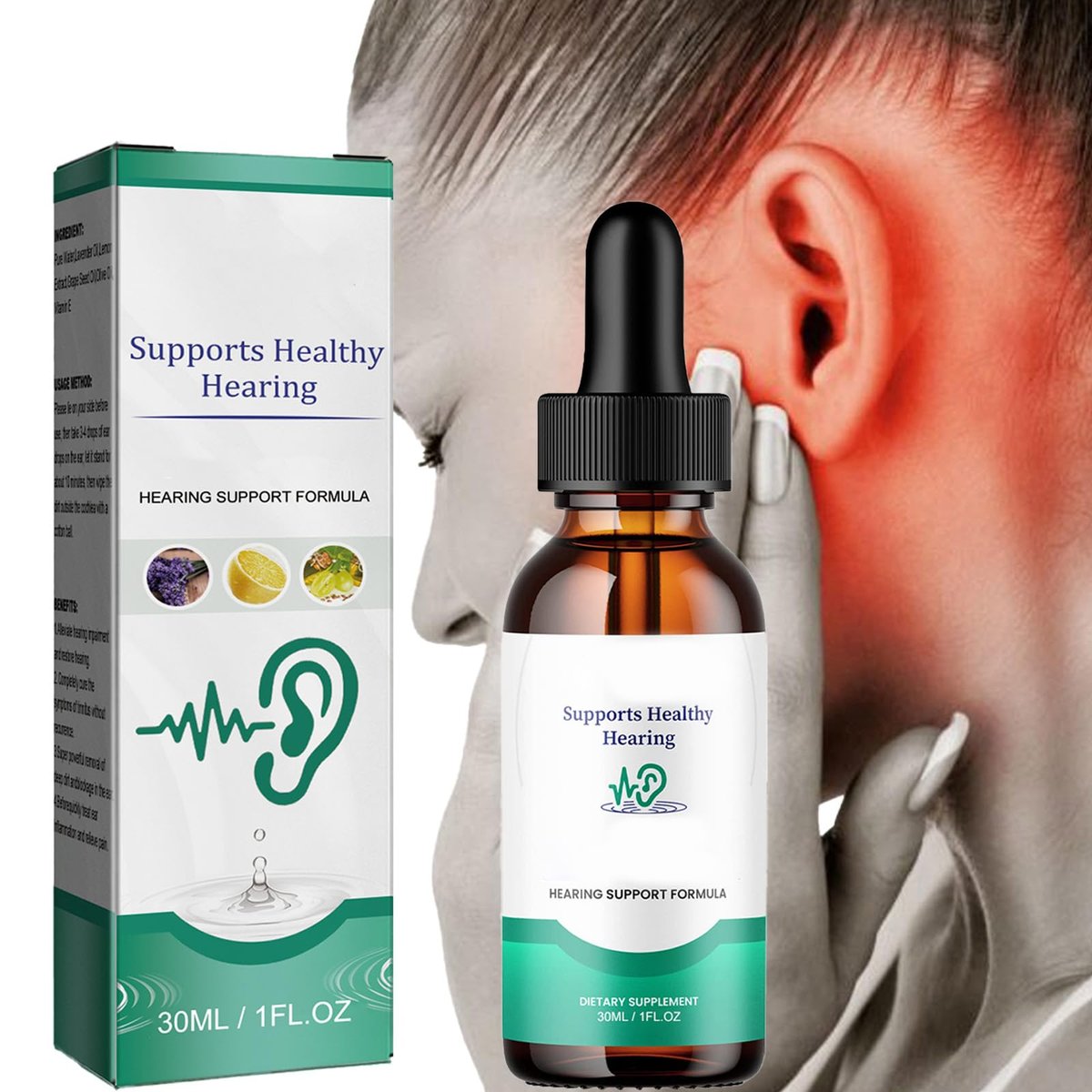 Tinnitus Relief Tropfen, Ohrenschmalzentfernung, Ohrenentzündungsbehandlung für Erwachsene – Lindert Ohrenschmerzen und Entzündungen (1 Stück)
