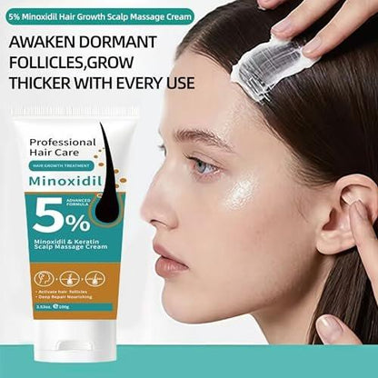5% Minoxidil Haarwachstum Kopfhautmassage Creme, Anti Haarausfall Behandlung Minoxidil für Männer & Frauen, Schnelles Nachwachsen & Stärkung der Haarwurzeln, Aktiviert Follikel (2er Pack)