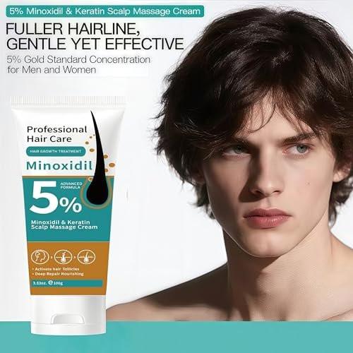 5% Minoxidil Haarwachstum Kopfhautmassage Creme, Anti Haarausfall Behandlung Minoxidil für Männer & Frauen, Schnelles Nachwachsen & Stärkung der Haarwurzeln, Aktiviert Follikel (2er Pack)