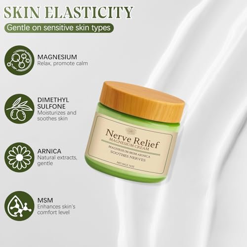 LHBMET 2er-Pack Natürliche Magnesiumcreme mit MSM & Arnika, milde Inhaltsstoffe für beruhigende Linderung & Entspannung, Körperpflegecreme