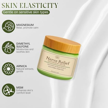 LHBMET 2er-Pack Natürliche Magnesiumcreme mit MSM & Arnika, milde Inhaltsstoffe für beruhigende Linderung & Entspannung, Körperpflegecreme