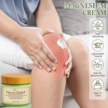 LHBMET 2er-Pack Natürliche Magnesiumcreme mit MSM & Arnika, milde Inhaltsstoffe für beruhigende Linderung & Entspannung, Körperpflegecreme