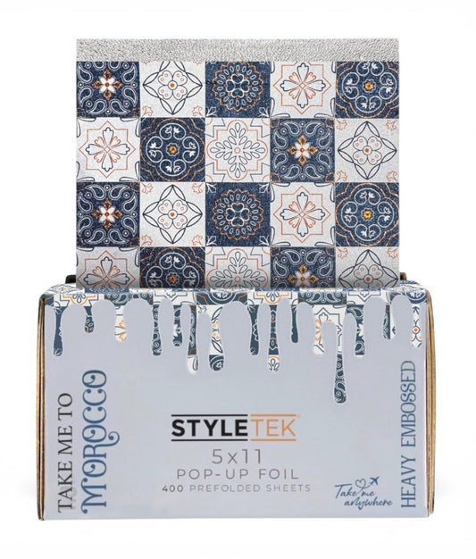 STYLETEK 5x11 Pop Up Foil, MAROKKO EDITION, 400 Blatt pro Box, Schweres Geprägtes Salonfolie