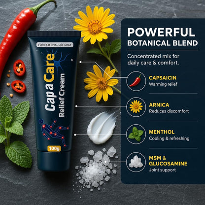 Original Capacare Neuropathy Relief Creme – Neurosoothe Formel mit Capsaicin, Arnika, Menthol, MSM und Glucosamin für Füße, Hände, Beine, Muskeln, Gelenke und Taille