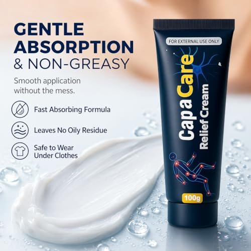 Original Capacare Neuropathy Relief Creme – Neurosoothe Formel mit Capsaicin, Arnika, Menthol, MSM und Glucosamin für Füße, Hände, Beine, Muskeln, Gelenke und Taille