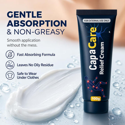 Original Capacare Neuropathy Relief Creme – Neurosoothe Formel mit Capsaicin, Arnika, Menthol, MSM und Glucosamin für Füße, Hände, Beine, Muskeln, Gelenke und Taille