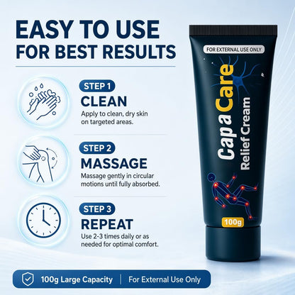 Original Capacare Neuropathy Relief Creme – Neurosoothe Formel mit Capsaicin, Arnika, Menthol, MSM und Glucosamin für Füße, Hände, Beine, Muskeln, Gelenke und Taille