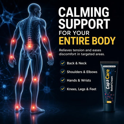 Original Capacare Neuropathy Relief Creme – Neurosoothe Formel mit Capsaicin, Arnika, Menthol, MSM und Glucosamin für Füße, Hände, Beine, Muskeln, Gelenke und Taille