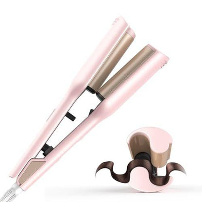 Mini Waver Lockenstab, Wellen-Lockenstab mit Doppelzylinder, Ionen-Technologie, Keramikbeschichtung, 1,25 Zoll, Pink