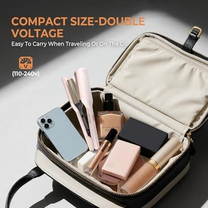 Mini Waver Lockenstab, Wellen-Lockenstab mit Doppelzylinder, Ionen-Technologie, Keramikbeschichtung, 1,25 Zoll, Pink