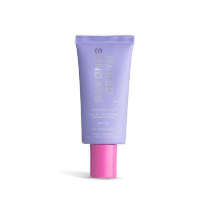 Naked Sundays BeautyBarrier Mineral Perfecting Priming Lotion SPF 50 – Mineralischer Sonnenschutz-Primer für empfindliche Haut mit Zinkoxid & Centella Asiatica (Cica), 50 ml