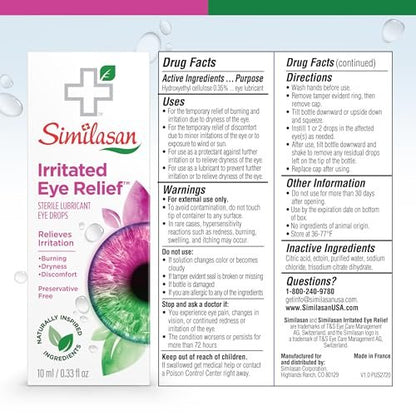 Similasan Irritated Eye Relief Drops – Natürliche Linderung bei gereizten Augen, 10 ml