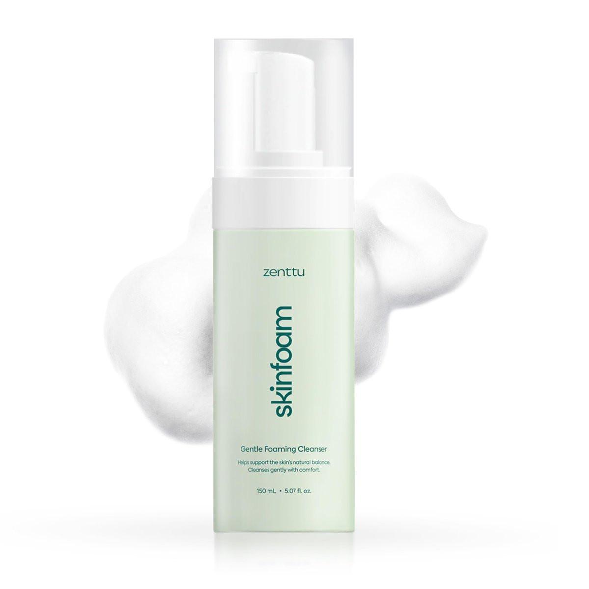 Zenttu Centella Reinigungsschaum – Koreanischer Gesichtsreiniger für empfindliche Haut mit Ceramid NP und Panthenol, sanfter Schaumreiniger, 150 ml