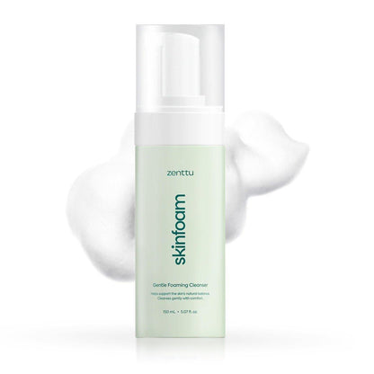 Zenttu Centella Reinigungsschaum – Koreanischer Gesichtsreiniger für empfindliche Haut mit Ceramid NP und Panthenol, sanfter Schaumreiniger, 150 ml