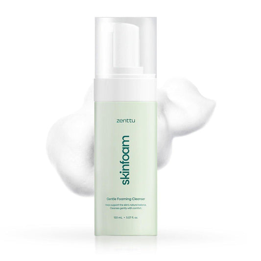 Zenttu Centella Reinigungsschaum – Koreanischer Gesichtsreiniger für empfindliche Haut mit Ceramid NP und Panthenol, sanfter Schaumreiniger, 150 ml