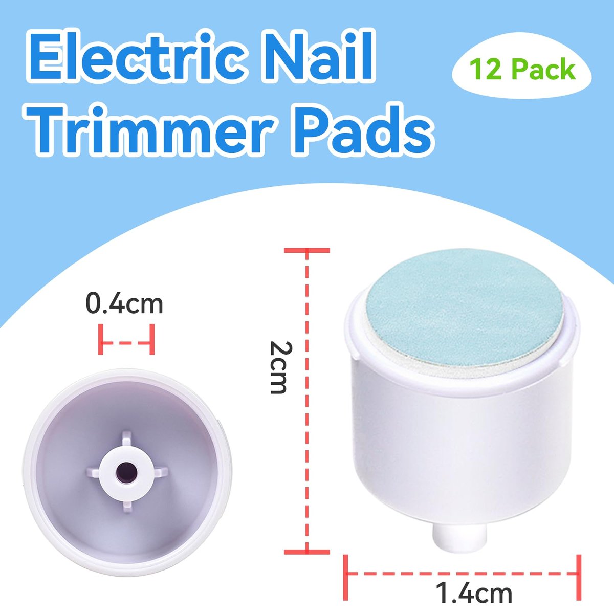 24-teilige Ersatzpads für elektrische Nagelfeile, passend für Frida Baby Nagelfeile (Grün: 6-12M; Blau: 12+M Babys)