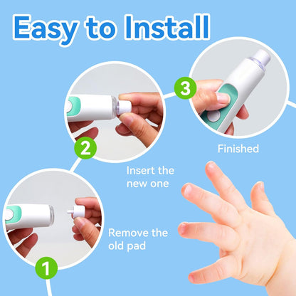 24-teilige Ersatzpads für elektrische Nagelfeile, passend für Frida Baby Nagelfeile (Grün: 6-12M; Blau: 12+M Babys)