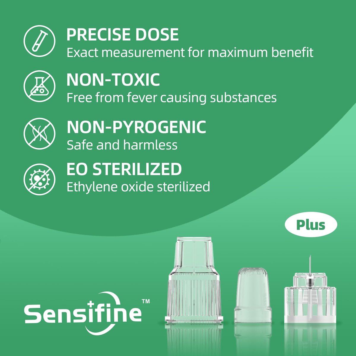 Sensifine Plus Pen Nadeln 32G x 4mm, 100 Stück, Universell Kompatibel mit den meisten Pen-Geräten