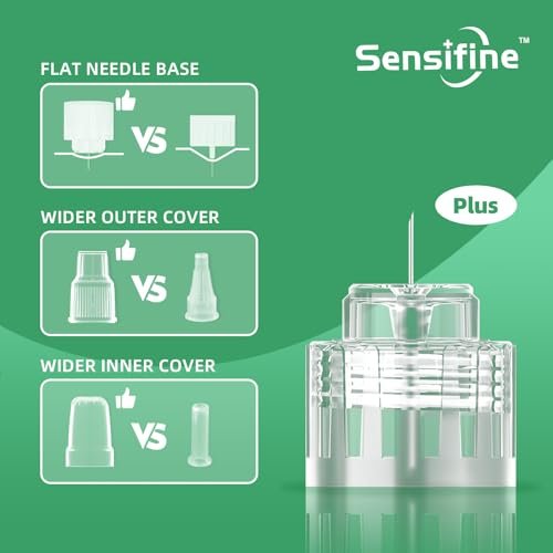 Sensifine Plus Pen Nadeln 32G x 4mm, 100 Stück, Universell Kompatibel mit den meisten Pen-Geräten