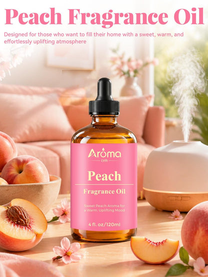 AromaLYA Pfirsich Duftöl - Süßer Pfirsichduft für Diffuser & Raumduft. Saftig, warm und belebend mit einem weichen, wohltuenden Gefühl