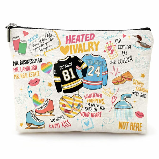 MALOWON beheizte Merch Make-up Tasche für Ilya und Shane Fans, Reise-Kosmetiktasche, Ich komme zum Cottage Make-up Taschen Geschenke