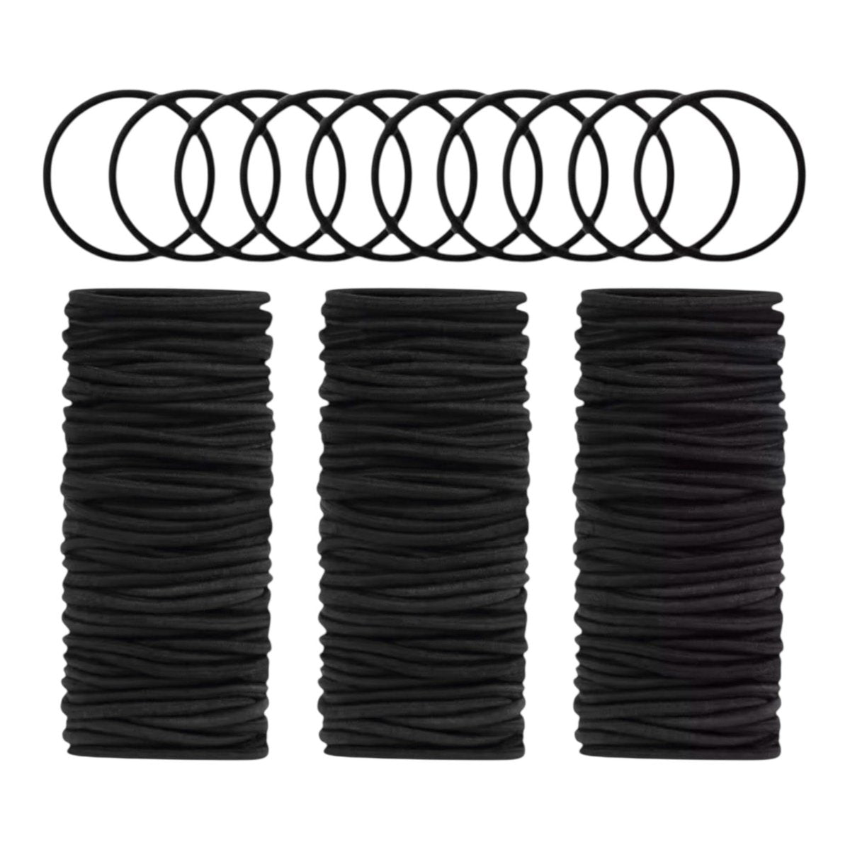 120 Stück schwarze Haargummis für dickes und lockiges Haar – Starker Halt, kein Haarbruch – Ponytail-Halter für Damen und Herren (4 mm)