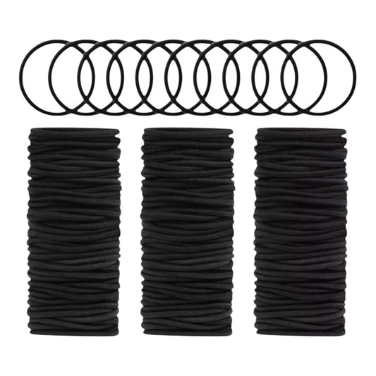 120 Stück schwarze Haargummis für dickes und lockiges Haar – Starker Halt, kein Haarbruch – Ponytail-Halter für Damen und Herren (4 mm)