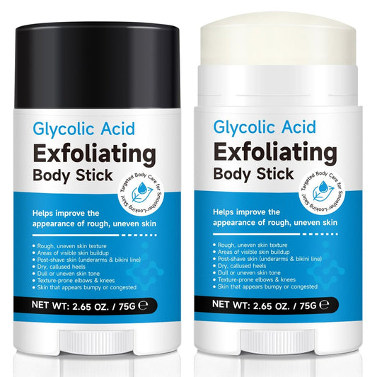 7% Glykolsäure Peeling Körperstick – Für glattere Haut an Ellbogen, Knien & Bikinizone – Sanftes tägliches Peeling bei rauer Textur – Parabenfrei, 75 g