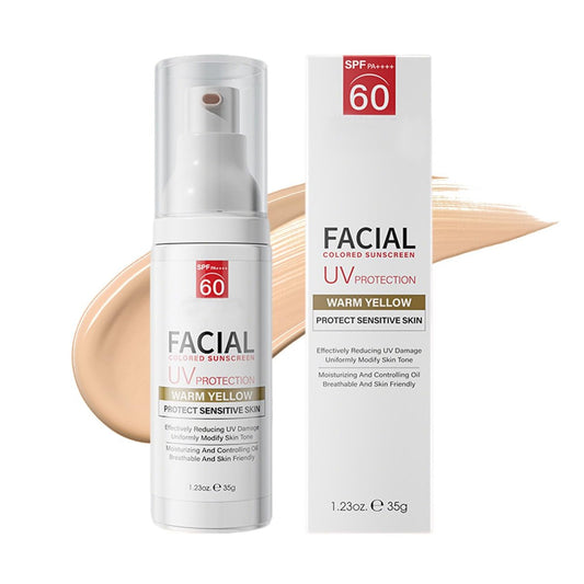 Getönte mineralische Gesichtssonnencreme SPF 60, getönte Feuchtigkeitscreme mit SPF & Hyaluronsäure, mineralischer Sonnenschutz, getöntes SPF 60, spendet Feuchtigkeit und schützt, gleicht den Hautton aus, extrem leicht, nicht fettend