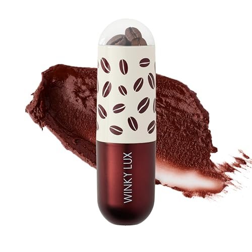 Winky Lux Espresso 'Tini Lippenbalsam – Ultra-feuchtigkeitsspendend mit warmem Nude-Farbton, Ceramiden, Jojobaöl, Sheabutter, Vitamin E und Koffein – Clean Beauty, tierversuchsfrei, vegan – Espresso-Vanille-Duft