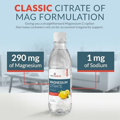 Epic Medical Supply Magnesiumcitrat 10 fl oz – Zitronengeschmack – Flüssiges Kochsalzabführmittel – Unterstützung bei gelegentlicher Verstopfung (1)