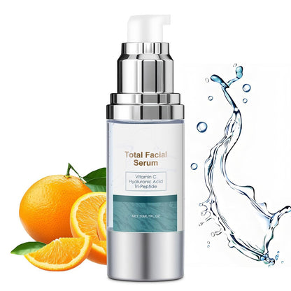 WestShiny Total Facial Serum mit Super Vitamin C und Hyaluronsäure für das Gesicht, mit Peptiden, Anti-Aging Gesichtspump-Serum für Frauen, Feuchtigkeitsspendend und Pflegend, 30 ml