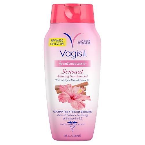 Vagisil Intimwaschgel für die Intimhygiene, Scentsitive Scents® Sensual Mood Verführerisches Sandelholz, pH-ausgeglichen und gynäkologisch getestet, 355 ml (1er-Pack)