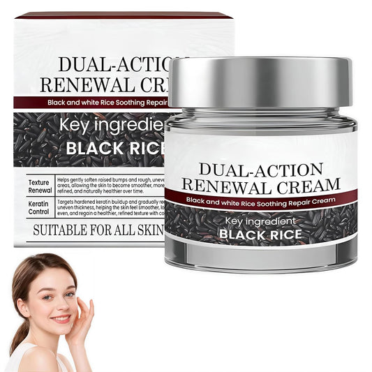 HTKINMI Dual-Action Renewal Cream mit schwarzem und weißem Reis – Beruhigende & reparierende Gesichtscreme für alle Hauttypen (1 Packung)
