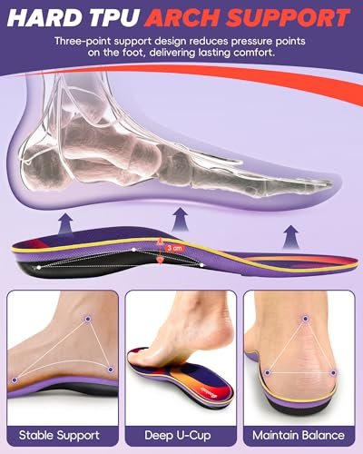 Professionelle Mittelgewölbe-Unterstützung Einlegesohlen für Über 230+ lbs, Plantarfasziitis Einlagen für Damen und Herren, Flache Füße Orthopädische Einlagen Sportschuh Einlegesohle
