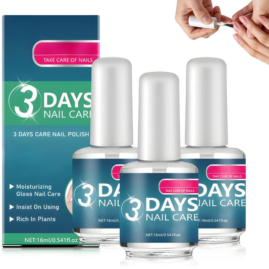 3er-Pack 3-Tage Nagelpflege mit Keratin-Aminosäuren – Stärkung & Feuchtigkeit für trockene, schwache, brüchige Nägel (16 ml)