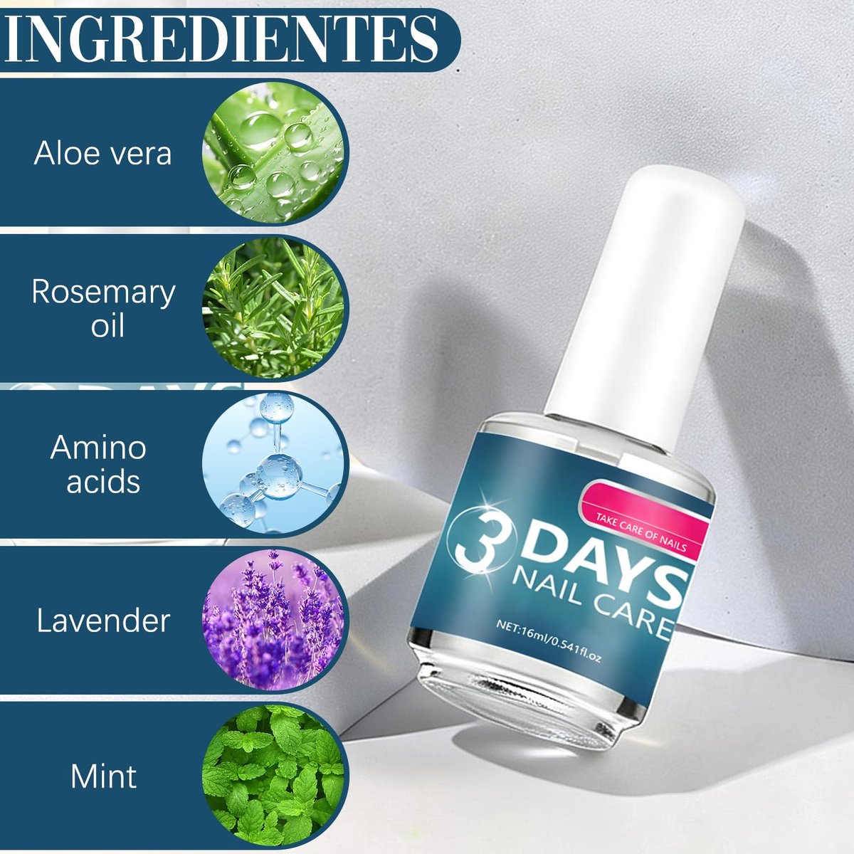 3er-Pack 3-Tage Nagelpflege mit Keratin-Aminosäuren – Stärkung & Feuchtigkeit für trockene, schwache, brüchige Nägel (16 ml)