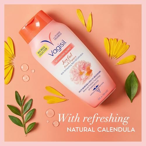 Vagisil Intimwaschgel für die tägliche Pflege, Scentsitive Scents® Joyful Mood Pfirsich Papaya, pH-hautneutral und gynäkologisch getestet, 355 ml