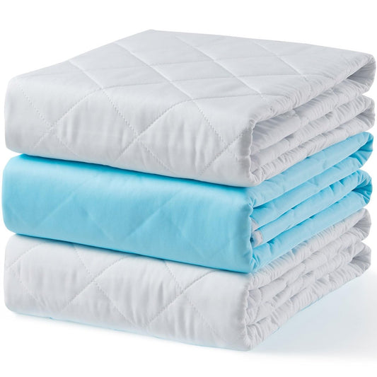 KANECH Waschbare wasserdichte Unterlagen 18"x24" (3er Pack), wiederverwendbare Inkontinenz-Bettauflagen für Erwachsene, Stuhl, Kinderbett, Rollstuhl - Kleine Größe