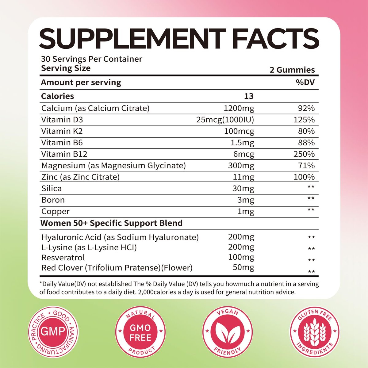 Foesdker Calcium-Citrat-Gummis für Frauen mit Kollagen – 1200 mg kaubare Calcium-Gummis, Erdbeergeschmack, für Knochen-, Muskel- und Immununterstützung, 60 Stück