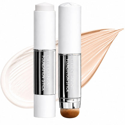 DAISYTREE Koreanischer Farbwechsel-Foundation-Stick, Weißer Cremestick, 3-in-1 Primer Foundation Concealer, mittlere bis hohe Deckkraft, selbstanpassender Hautton, natürliches Finish