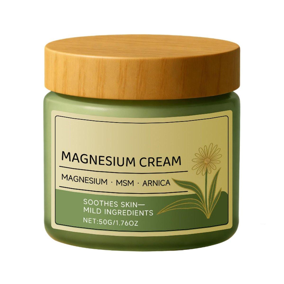 Magnesium Creme mit MSM & Arnika, schnell einziehend, nicht fettend, beruhigend – für tägliches Wohlbefinden (1,76 Fl Oz)