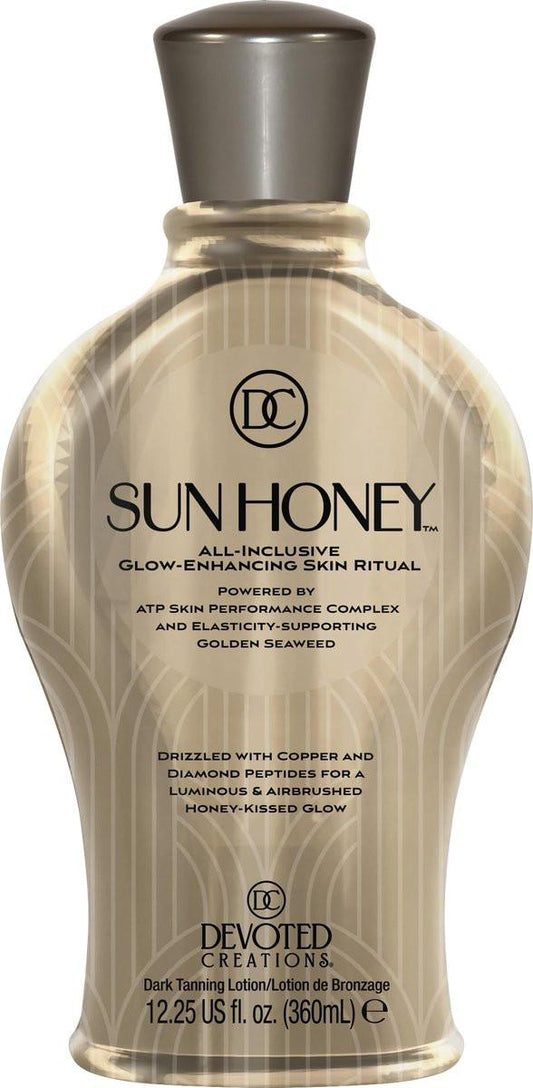 Devoted Creations Sun Honey | All-in-One Bräunungsoptimierer & Plateau-Breaker – Ultra-hydratisierende Selbstbräunungslotion für dunkle Bräune, 12,25 Fl Oz