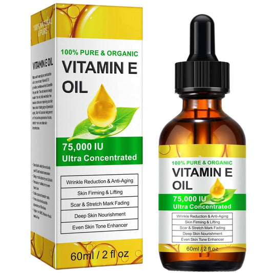 HJFRONGF Vitamin E Öl für Haut, Gesicht, Narben und Körper – Feuchtigkeitsspendend für trockene Haut, 60 ml