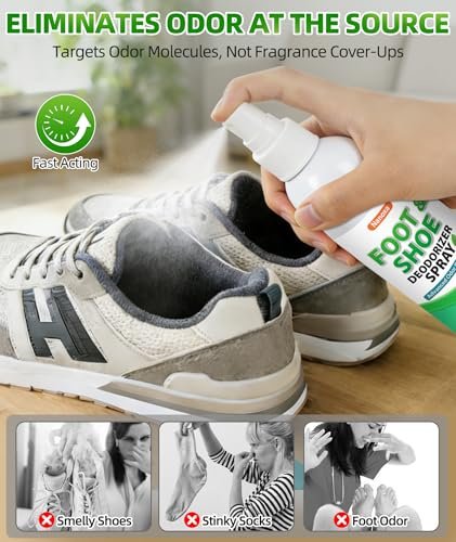 Nanoxa Schuhdeodorant Spray, 5 fl oz – Leistungsstarker Fuß- & Schuhgeruch Entferner, Fußspray für schwitzige Füße, schnell wirkend & langanhaltend für Schuhe, Sporttaschen, Helme