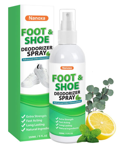 Nanoxa Schuhdeodorant Spray, 5 fl oz – Leistungsstarker Fuß- & Schuhgeruch Entferner, Fußspray für schwitzige Füße, schnell wirkend & langanhaltend für Schuhe, Sporttaschen, Helme